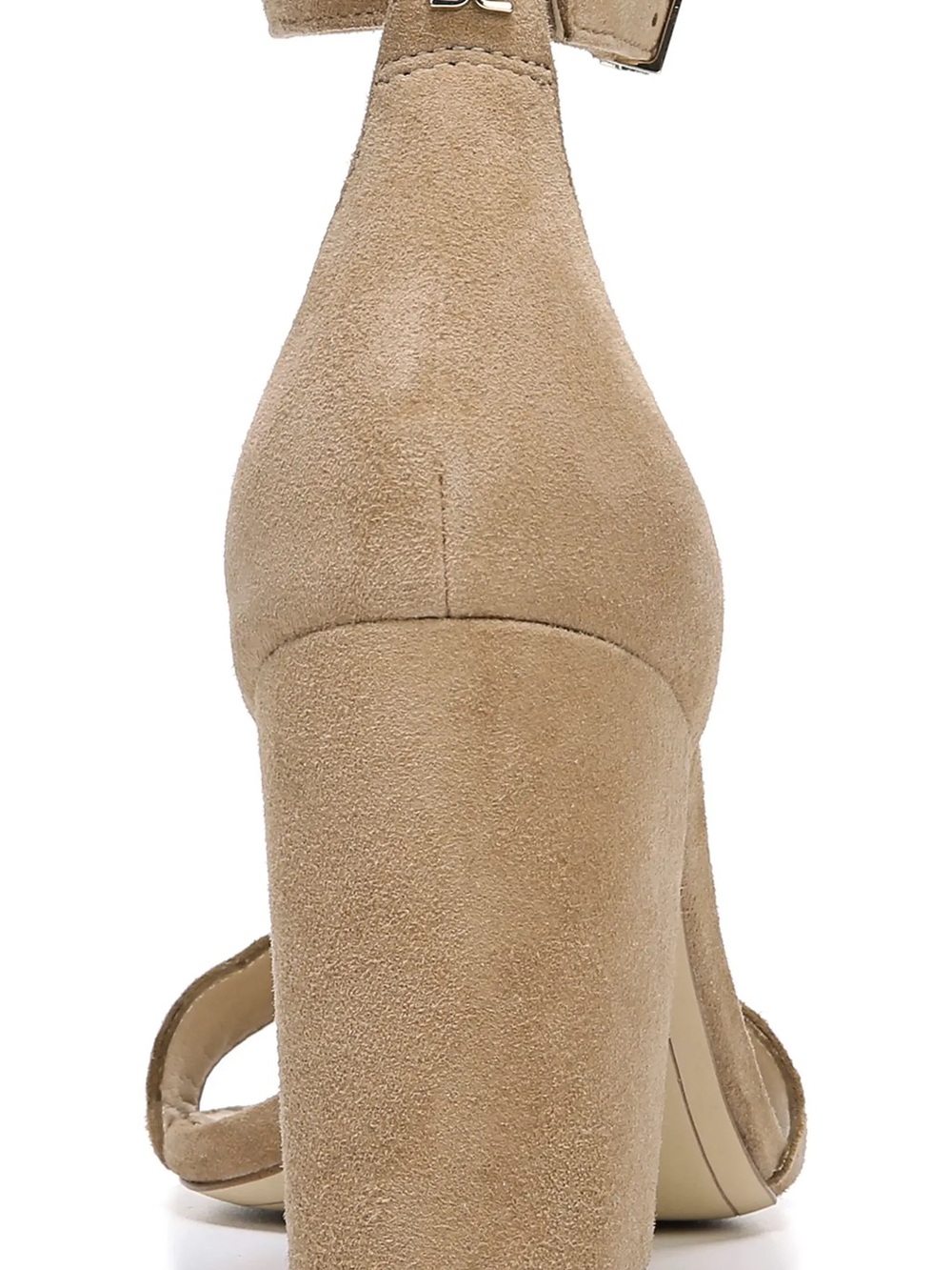 Sam Edelman Tan Suede Scalloped Block Heel Ankle Strap Sandals - Picture 2 of 10